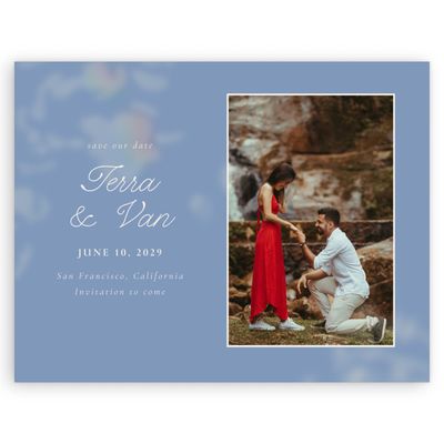 Denim Blue Wedding Digital Save the Date - Ola Photo