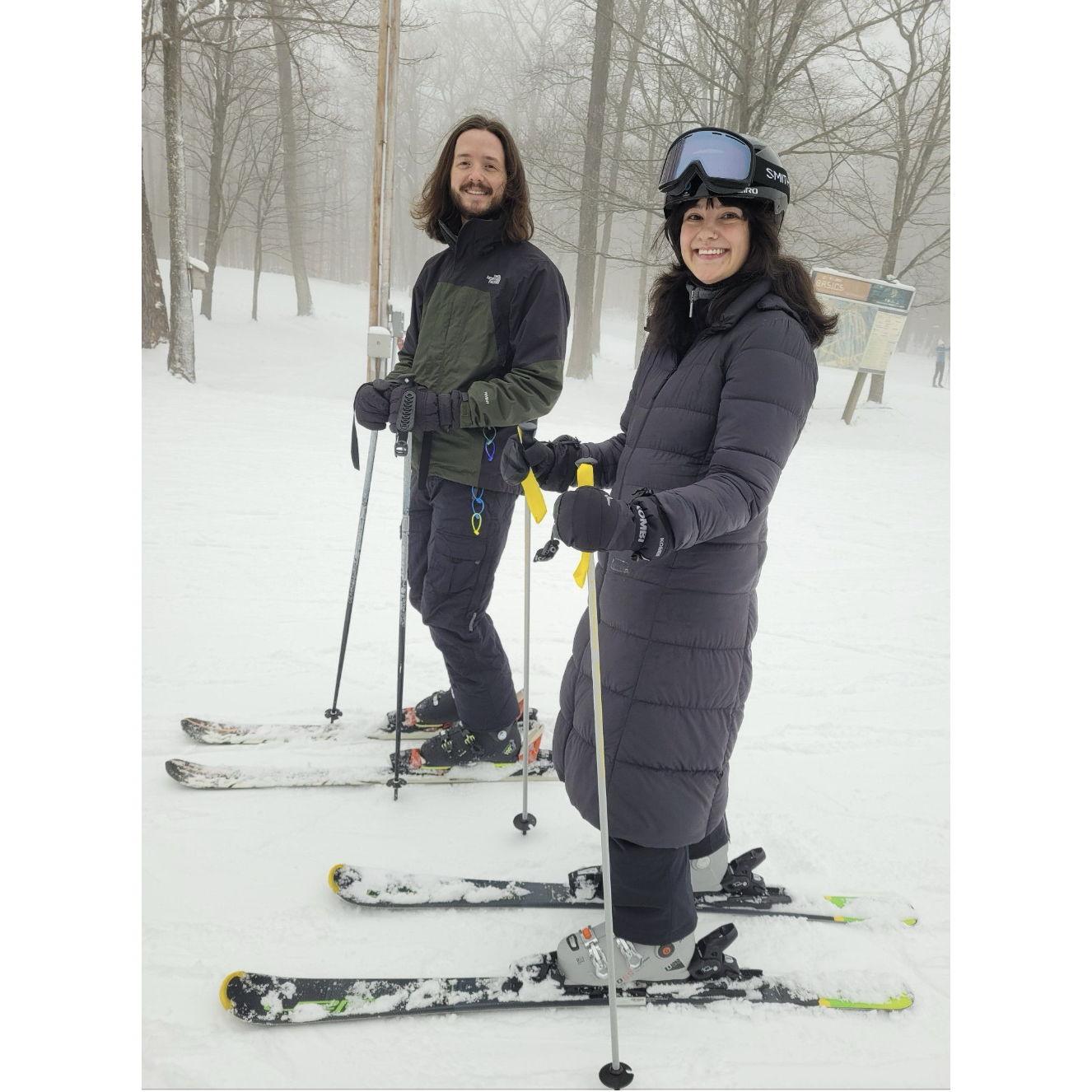 Abby learns to ski!