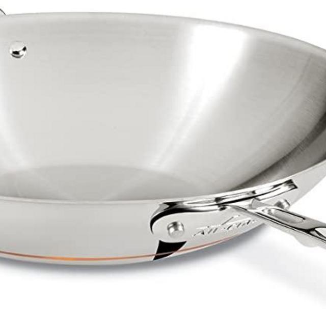 All-Clad 6414 SS Copper Core 5-Ply Bonded Dishwasher Safe Open Stir Fry Pan / Cookware, 14-Inch, Silver