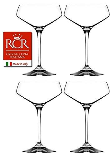 RCR Cristalleria Italiana Aria Collection 4 Piece Crystal Glass Set (Champagne Coupe (11.25 oz))