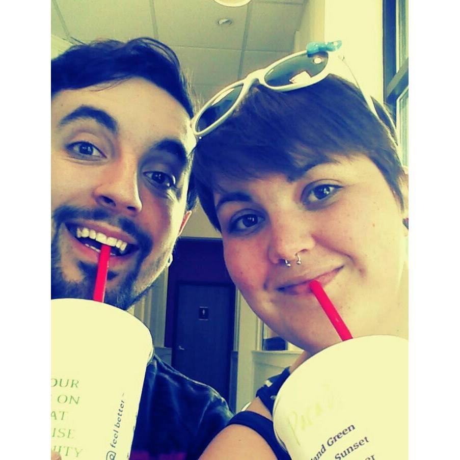 Enjoying smoothies after a bike ride in Fargo, ND