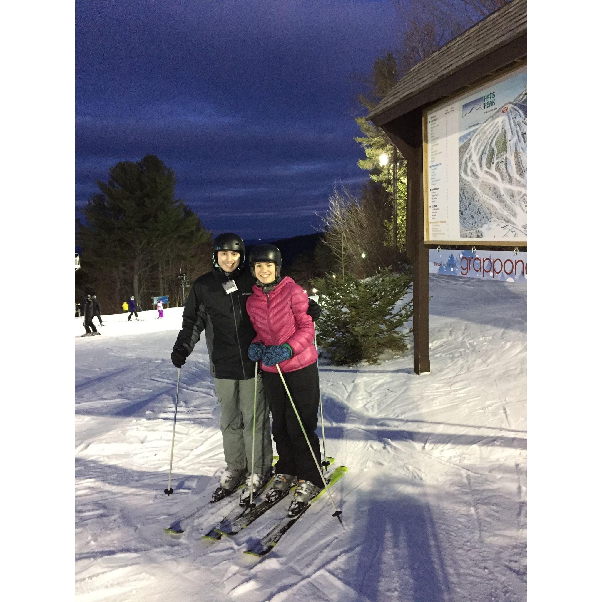 2017: Our first time downhill skiing together
