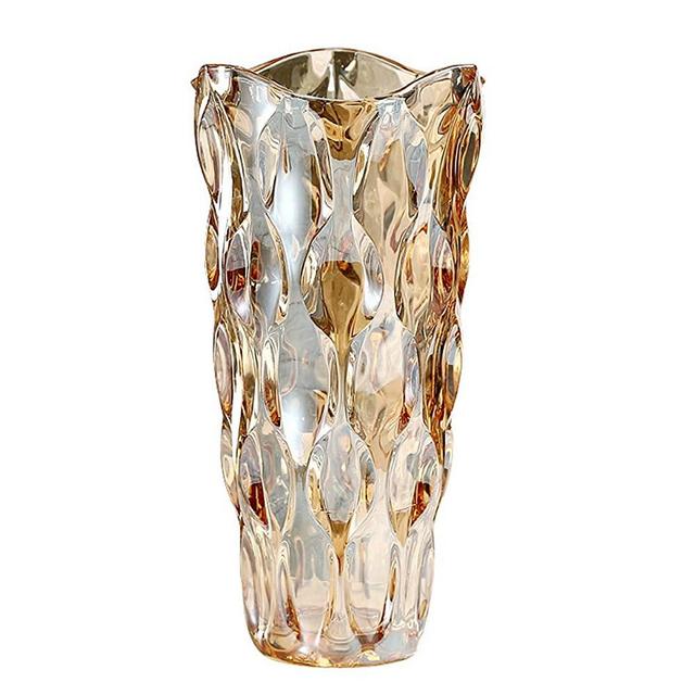 Crystal Glass Colorful Vase,Flower Vase Decor for Home Dining Table Living Room,Office Wedding Holiday Party,Handmade Decorative Flower Vase