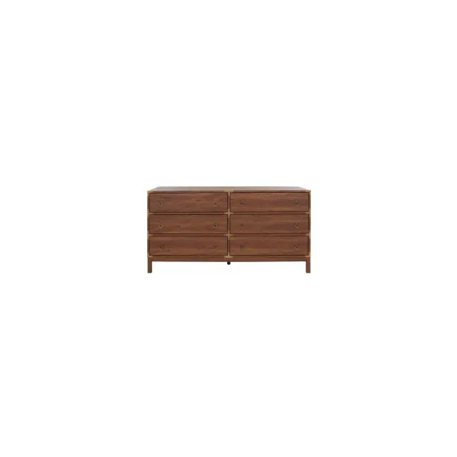 Galio 6 Drawer Chest - CHS9601 - Walnut/Gold - Safavieh