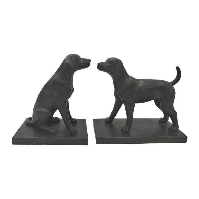 Comfy Hour 7" Length 6" Height Set of 2 Labrador Dogs Bookends Art Bookend, 1 Pair, Antique Effect, Copper