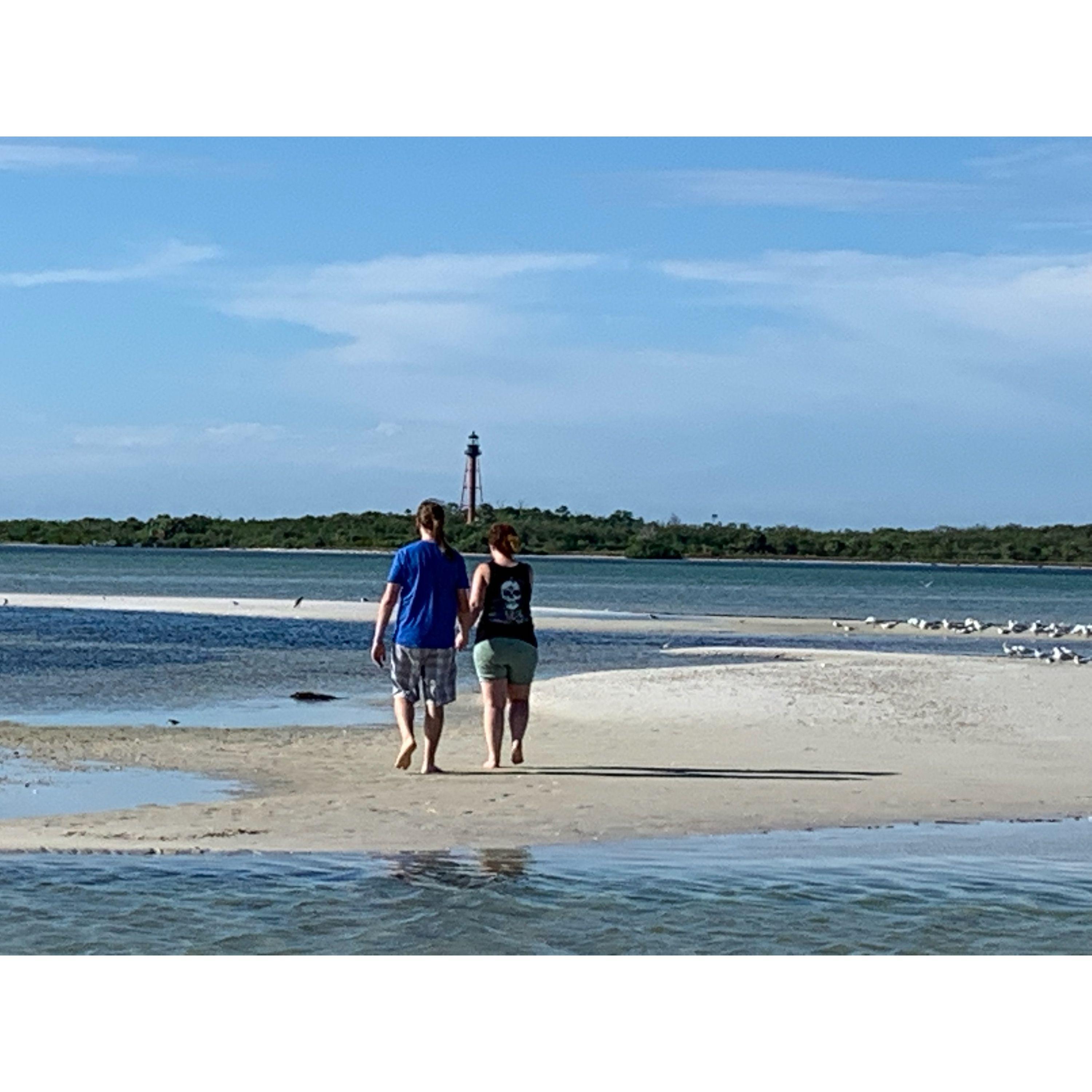 A lovely walk on a beach in the gulf in Florida