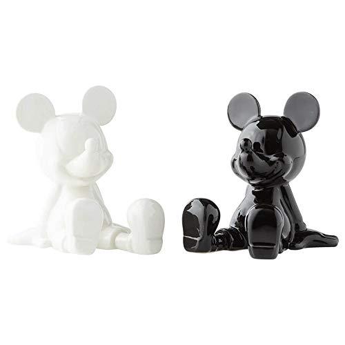 Enesco 6003748 Disney Ceramics Mickey Mouse Sitting Salt and Pepper Shakers, 3.5 Inch, Black and White