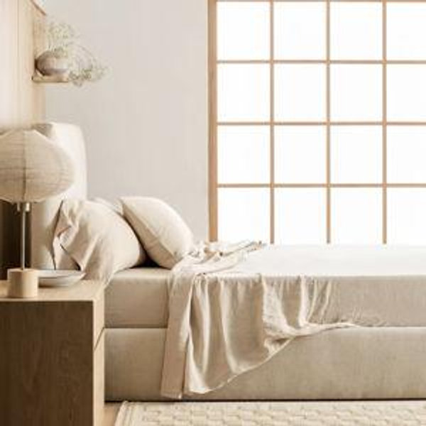Linen Sheets- "Oat"- King-Quince