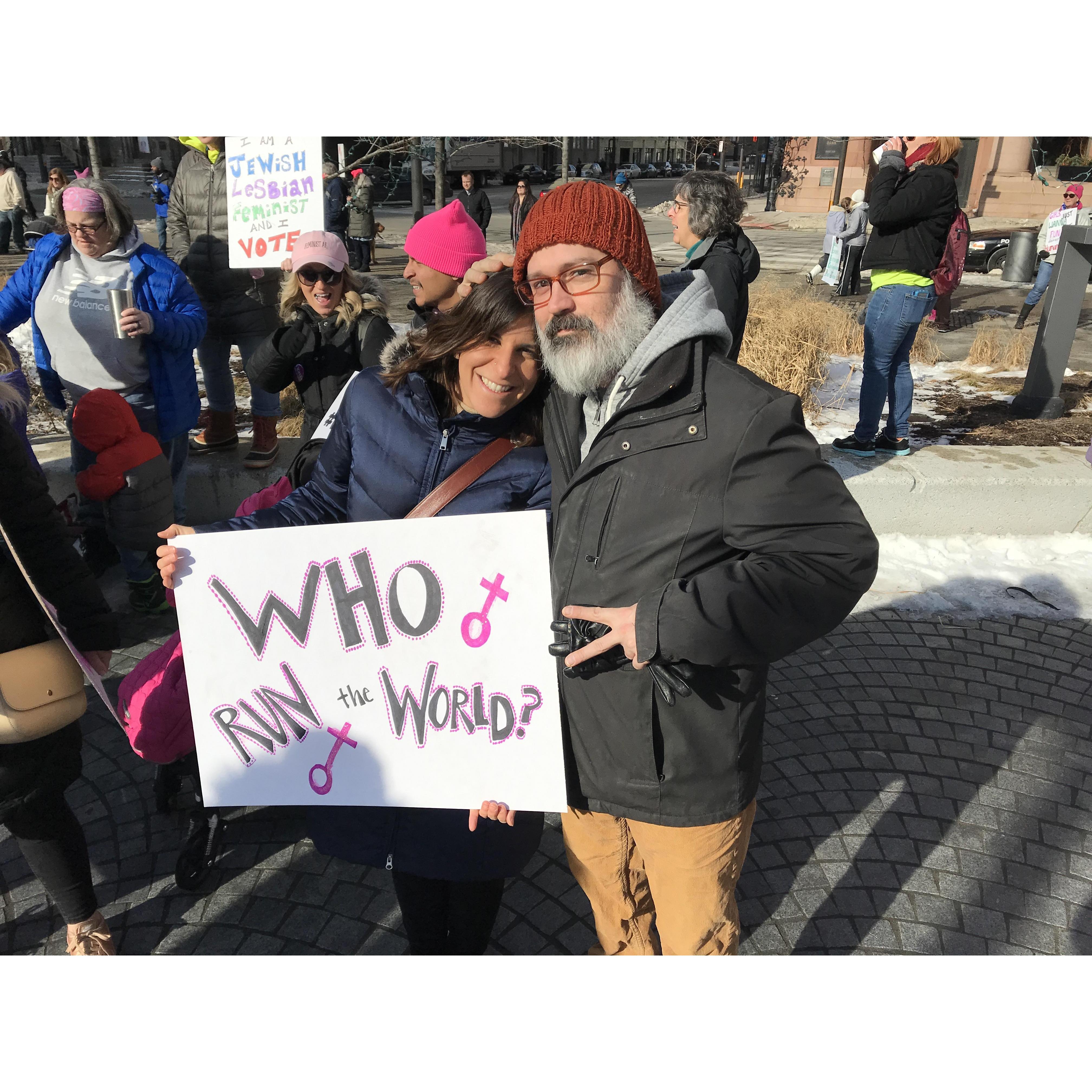 at the Women's March in Cleveland, Ohio.
