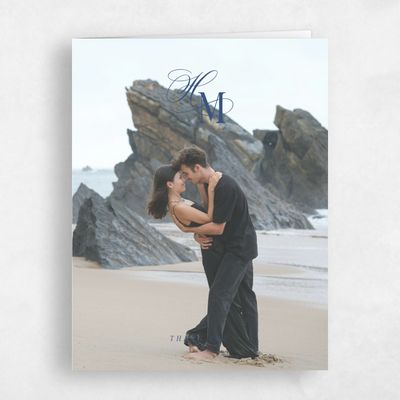 Dark Cobalt, Blue Wedding Thank You - Jalen Photo