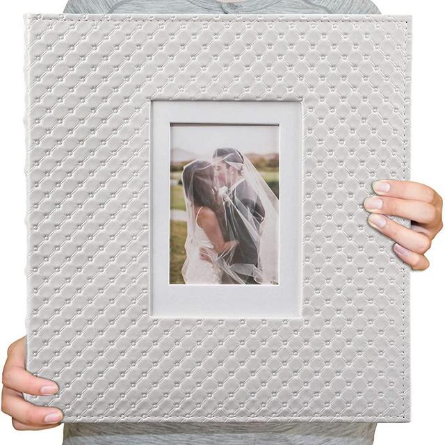 fazhongfa Photo Album E-Manny Photo Books for 4x6 Pictures Large Capacity Wedding Albums 500 Hold Photos for Family Couple Memories Book Birthday Anniversary Travel Foto Album Acid Free (White)