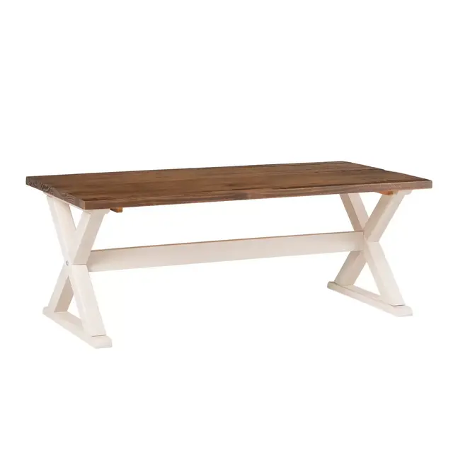 Forest Gate™ Farmhouse Solid Wood Coffee Table in White Wash