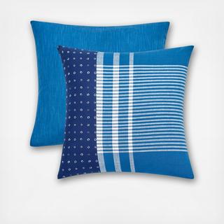 Shibori Chic Patchwork Throw Pillow