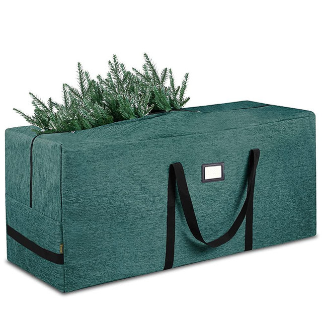 BALEINE 7.5 ft Christmas Tree Storage Bag, Heavy Duty 900D Oxford Fabric with Reinforced Handles and Dual Zippers Wide Opening, Extra Large Storage Container for Trees and Decorations (Green)