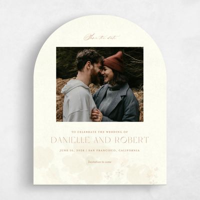 Yellow Arch Wedding Save the Date - Elidure Photo