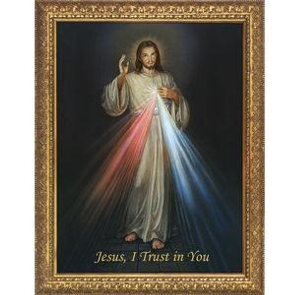 Divine Mercy in Gold Frame -12 x 16