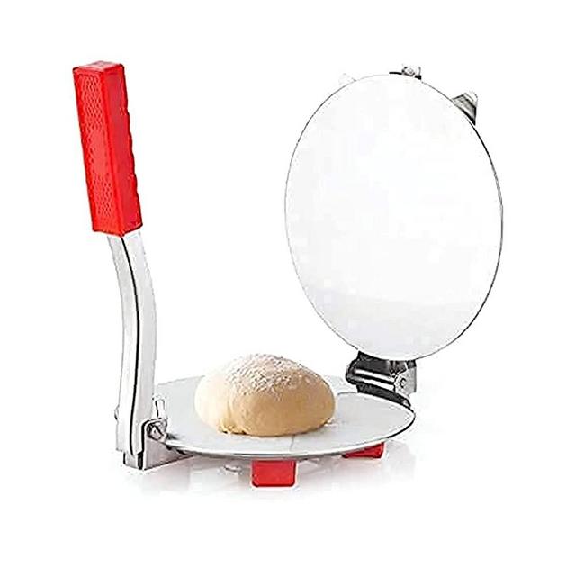 SHRIYA Puri Maker Press Machine with Handle Manual Stainless Steel Roti Press Papad Khakhra Chapati Maker (Multi design) Silver Stainless steel