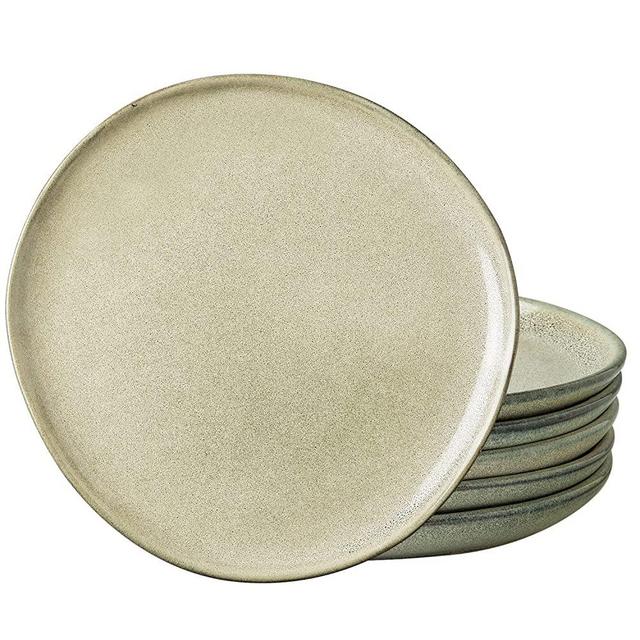 AmorArc Ceramic Plates Set of 6,8.5 Inch Handmade Reactive Glaze Stoneware Plates set for Dessert,Salad,Appetizer,Small Dinner Plates,Microwave & Dishwasher Safe,Scratch Resistant