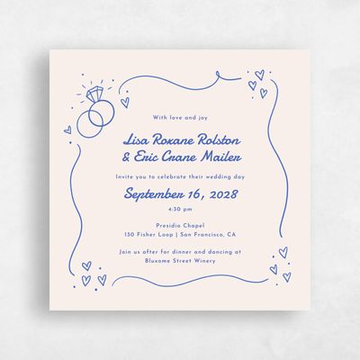 Multi-Colored Wedding Invitation - Aubrey Border