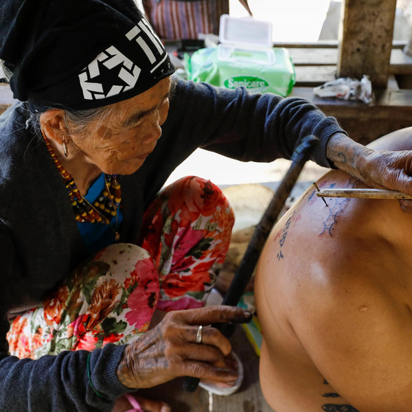 Tattoo session for Des in Japan