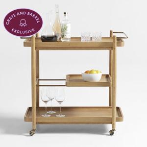 Vitae Solid Bar Cart with Removable Tray