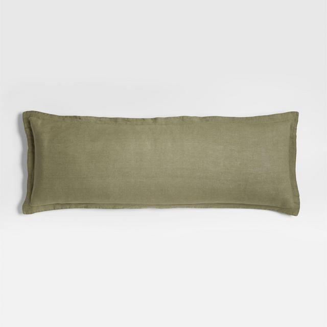 Hemp 54"x20" Garden Green Throw Pillow with Feather Insert