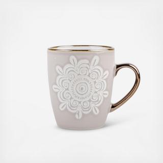 Grey Medallion Mug, Set of 4