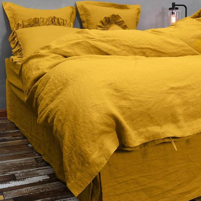 Linen Duvet Cover Mustard