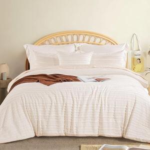 NEXHOME PRO Tufted Boho Comforter Set King, 8 Piece Bed in a Bag, Ultra Soft Brushed Microfiber All-in-One Bedding, Lightweight All Season Comforter, Machine Washable, Beige