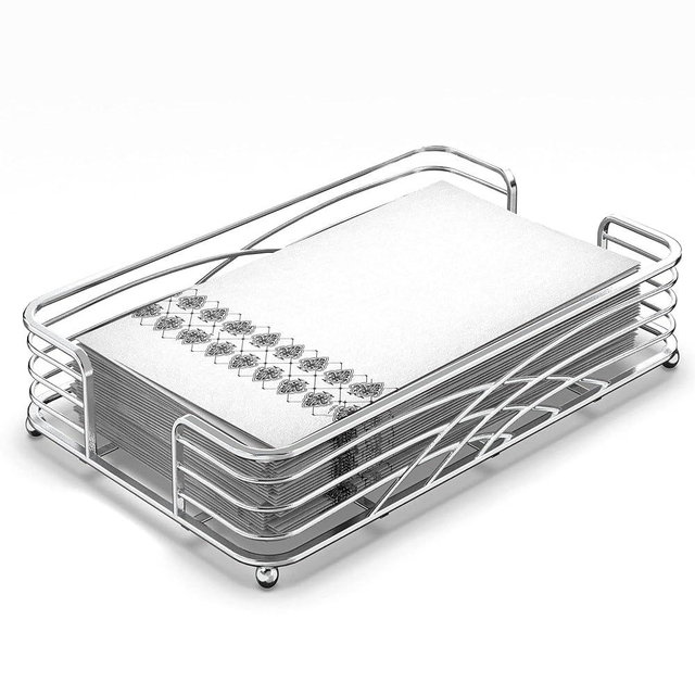 LEVIMETREE Silver Guest Towel Holder Tray for Bathroom - Hand Towel Holder for Bathroom, Disposable Paper Hand Towels Holder, Guest Towel Tray Perfect for Disposable Paper Hand Towels