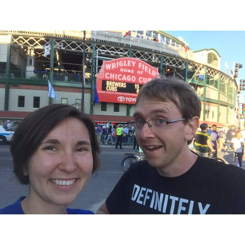 One of the few times Chris willingly smiled for a photo was when the Cubs were losing