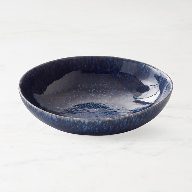 Cyprus Reactive Glaze Pasta Bowls, Set of 8, Blue