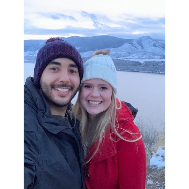 Dinner Date in the back of my car up Horsetooth Reservoir! Katherine made us Chicken noodle soup but it was more like chicken noodle stew!