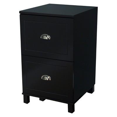 Two Drawer Filing Cabinet - Black