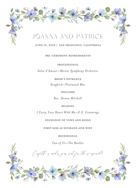 Liana | Denim Blue | Zola Wedding Programs