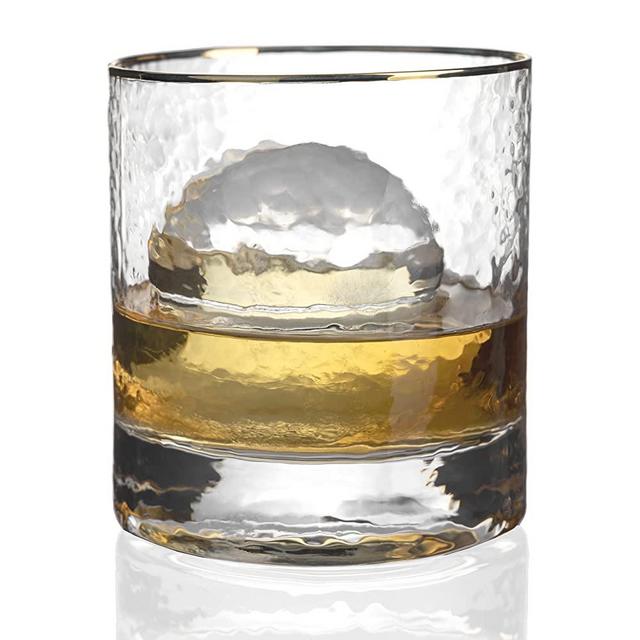 glacio Hammered Glass 4 Pieces - The Artiko - Handcrafted Cocktail Glass for Scotch and Bourbon - Old Fashioned Whiskey Glasses for Home Bar