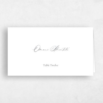Charcoal, Grey Wedding Place Card - Chausey