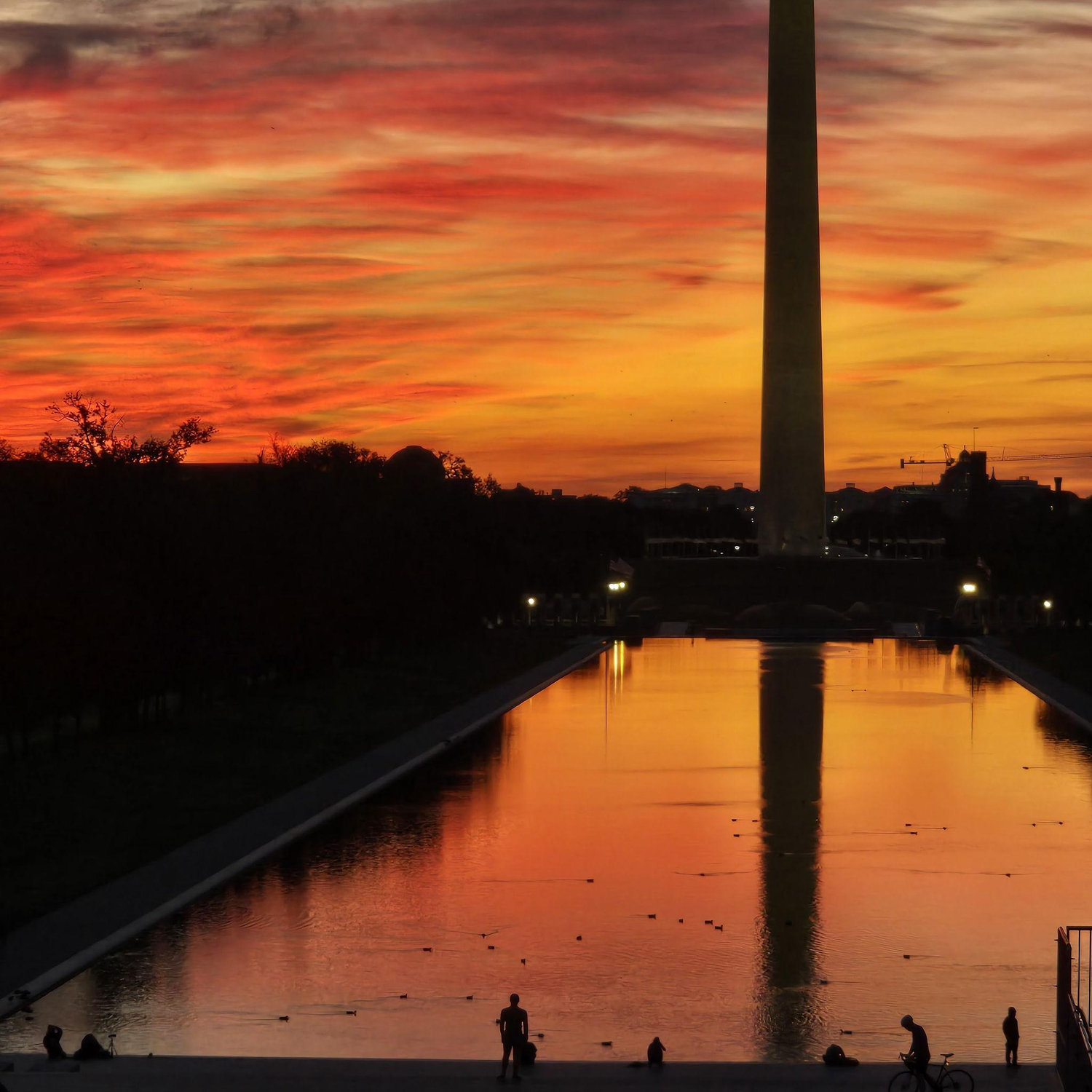 At the Lincoln Memorial and Reflecting Pool at sunrise!