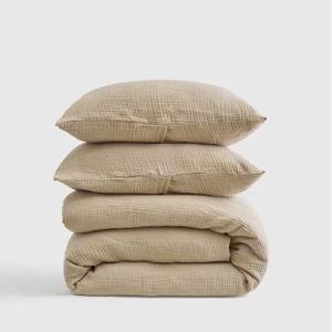 Organic Airy Gauze Duvet Cover Set in Dune