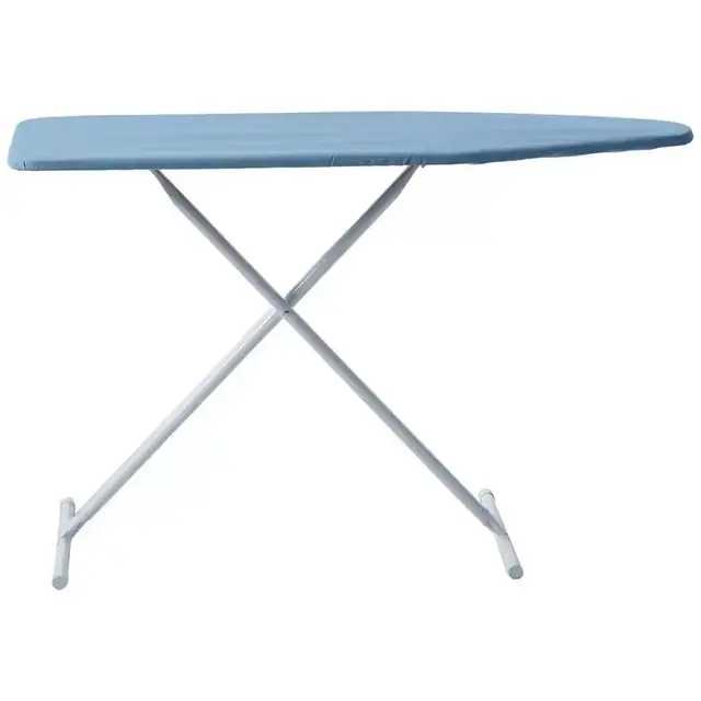 T-Leg Adjustable Steel Top Ironing Board with Solid Blue Cover