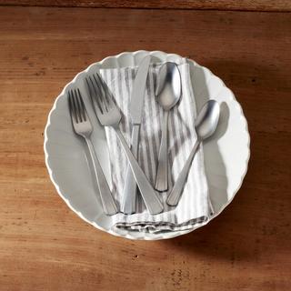 French Perle Scallop 65-Piece Flatware Set, Service for 12