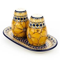 Polish Art Center - Unikat Polish Pottery Stoneware Salt and Pepper Set  U732
