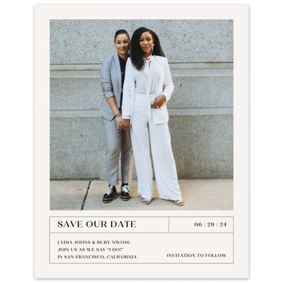 Beige Modern Wedding Digital Save the Date - Linwood Photo