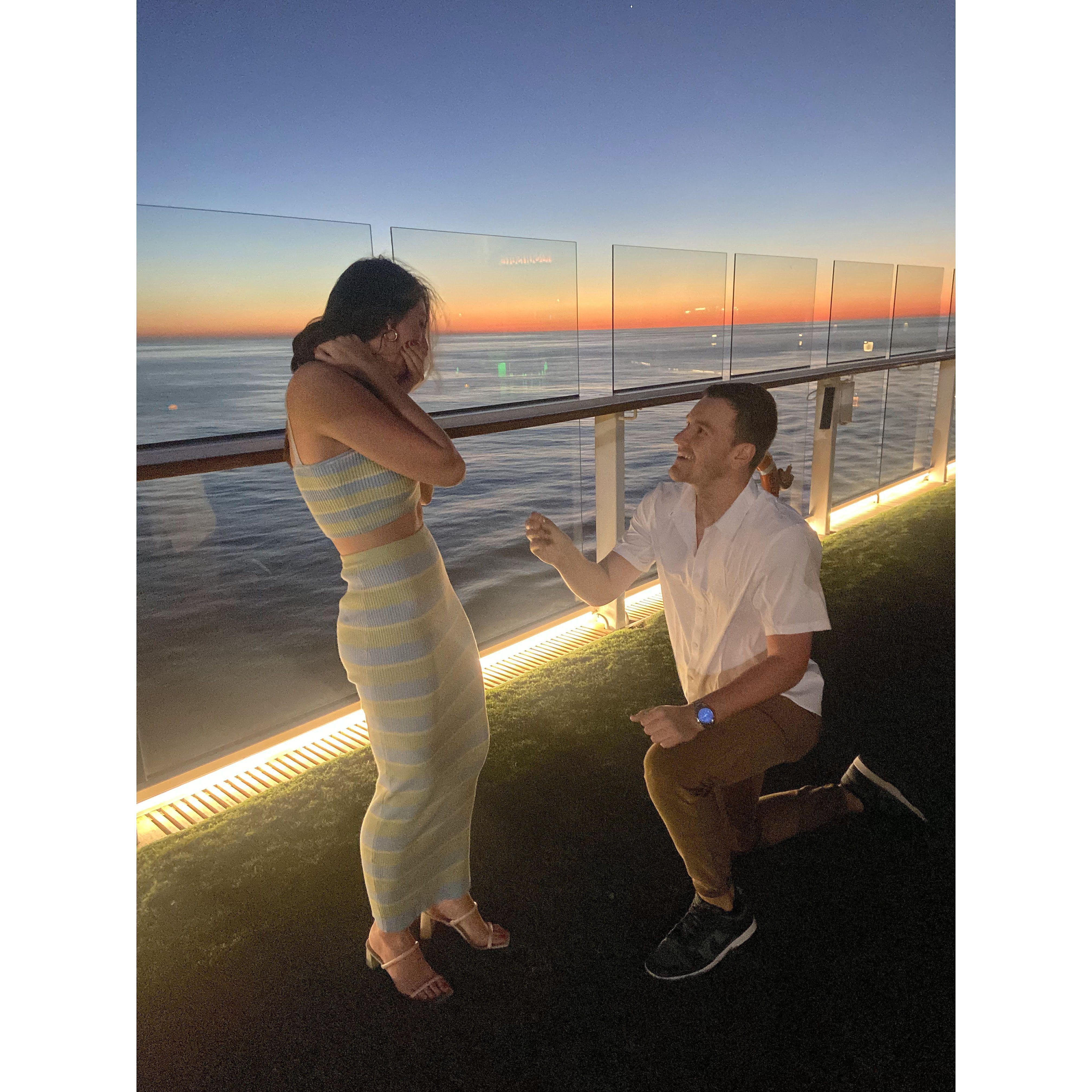 Our engagement on March 7th,  2023 during a gorgeous sunset!