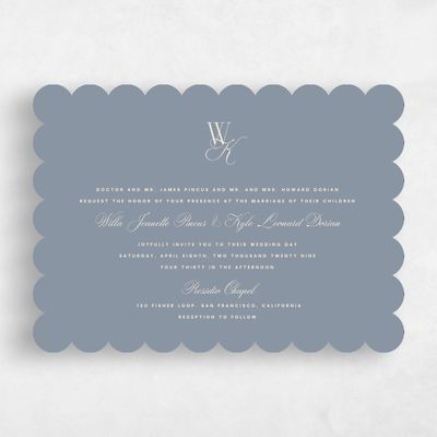 Dusty Blue Wedding Invitation - Lux Landscape