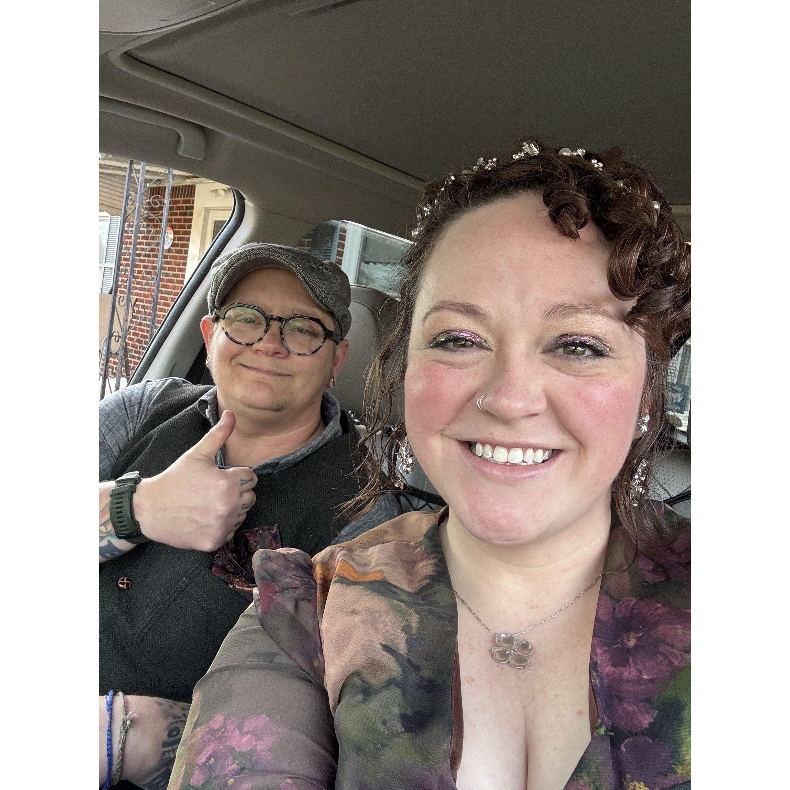 Selfie on the way to elope!