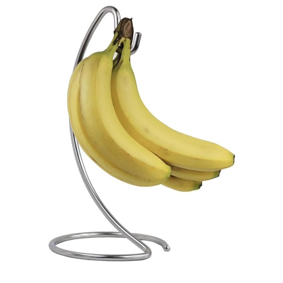 Blue Donuts Modern Banana Hanger - Chrome Banana Stand for Kitchen Countertop