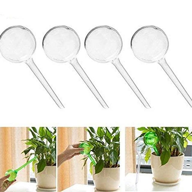 Fashionclubs Aqua Globes Small Plant Automatic Self Watering PVC Bulbs Ball,Pack of 4 (Clear 2" Dia)