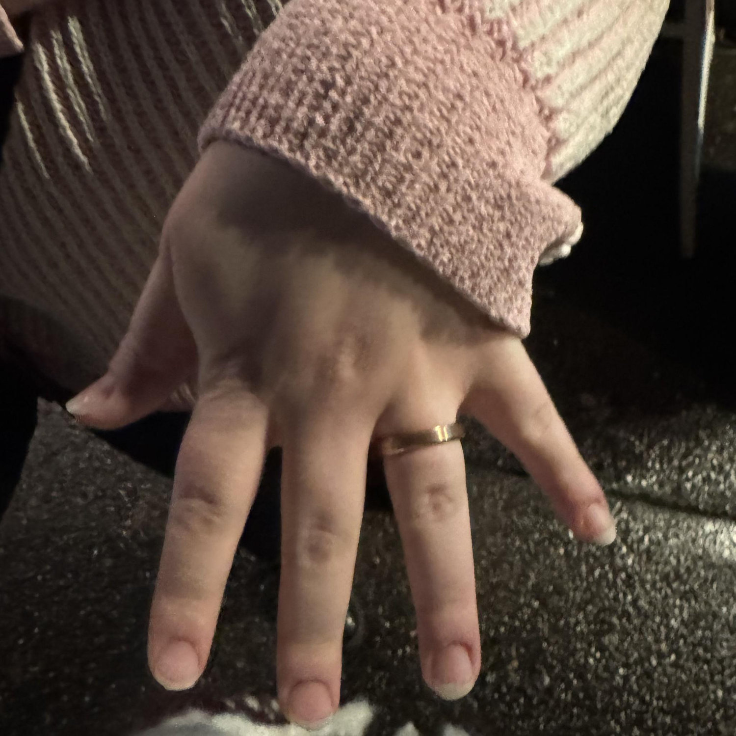 Cate showing off her ring right after River proposed