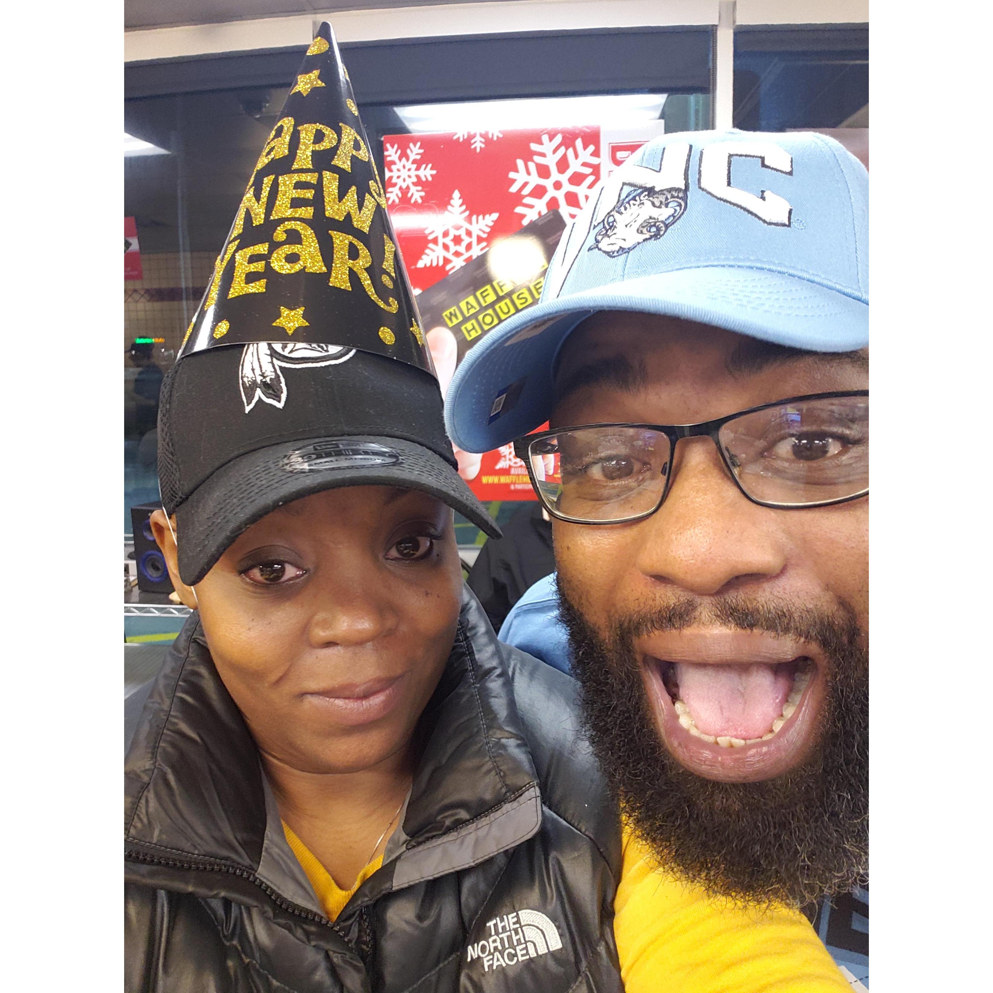 He's yelling "whyyyy" because I wouldn't take off my Redskins hat😂